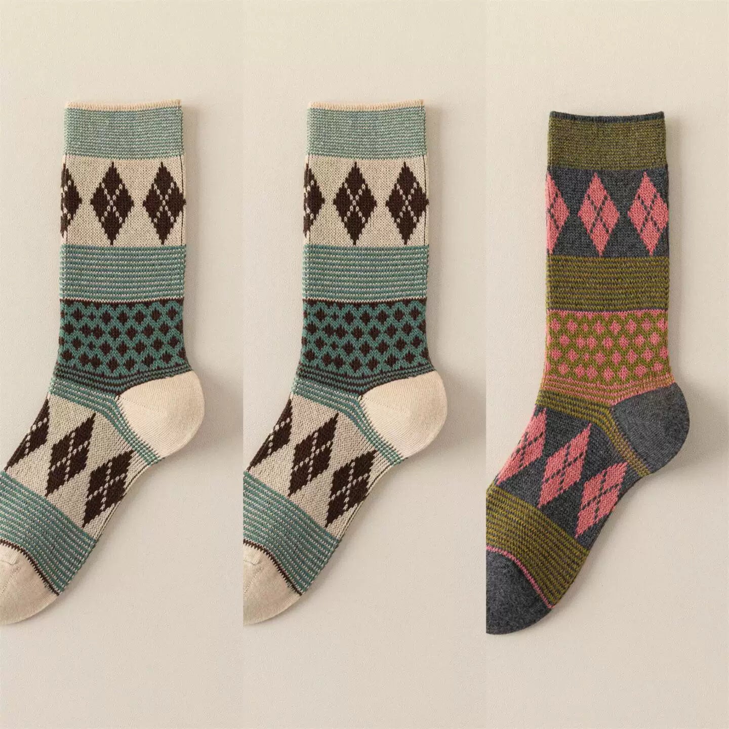 Crystorax | Women’s Mid-Calf Pile Socks for Spring and Autumn Wear