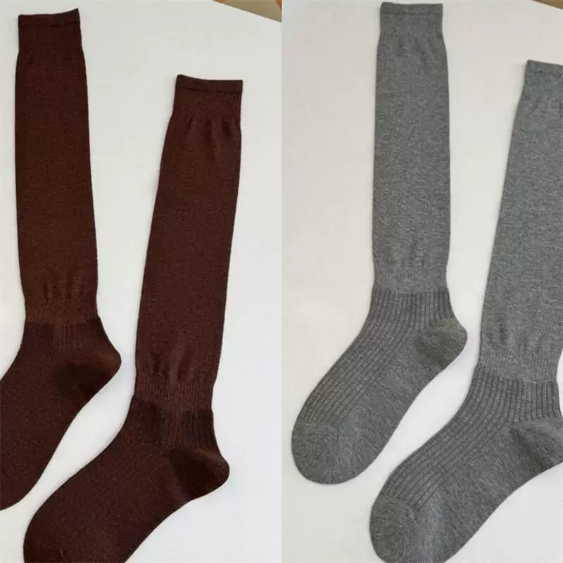 Crystorax | Solid Color Knee-Length Socks for Women with Relaxed Fit