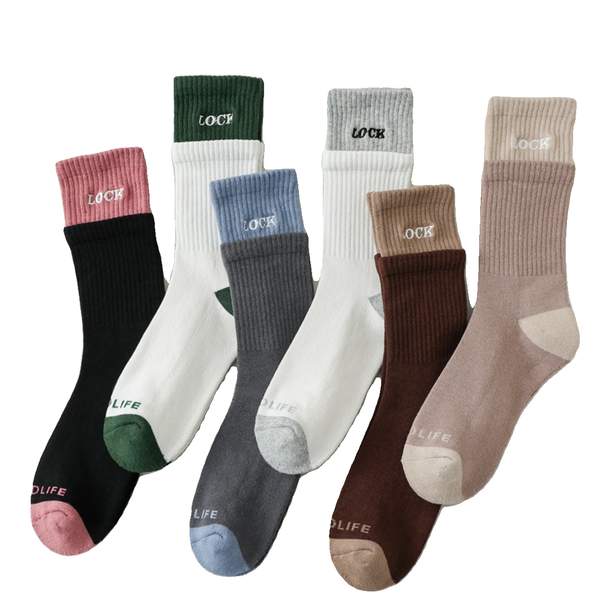 Crystorax | Layered Cotton Mid-Calf Socks with Soft Ruffle Trim for Women