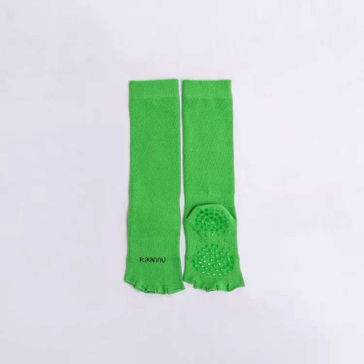 Crystorax | Split-Toe Cotton Yoga Socks for Women, Long Tube Mid-Calf Socks for Spring and Autumn Indoor Fitness