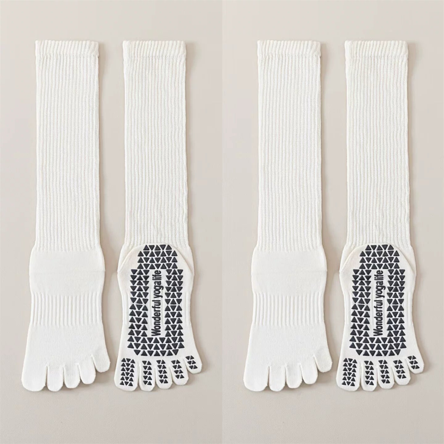 Crystorax | Women’s Five-Finger Yoga Socks with Mid-Calf Length