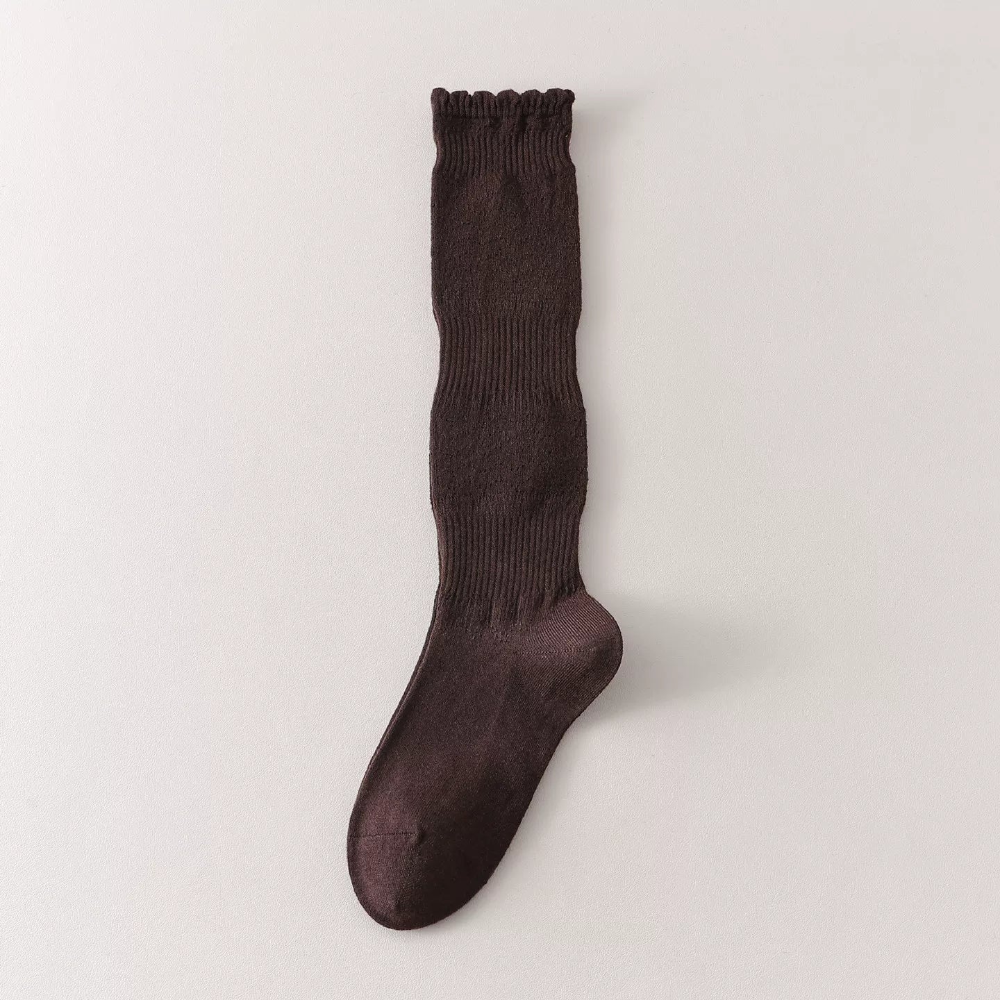 Crystorax | Women’s Merino Wool Calf Socks with Lace Knit Detail