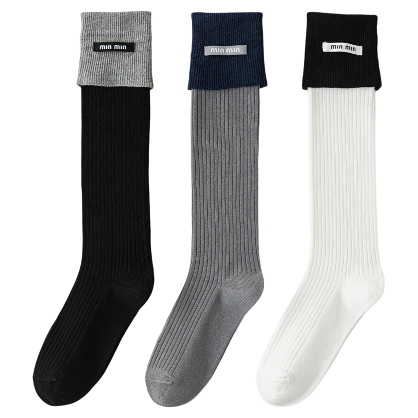 Crystorax | Calf-Length Socks for Women with Fold-Over Knit Detail