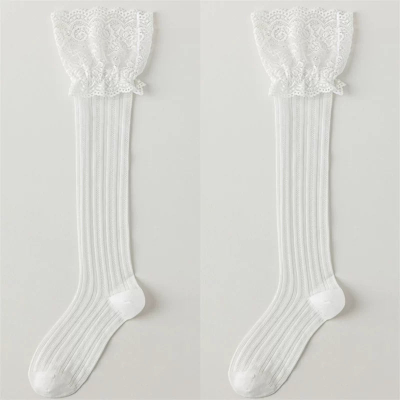 Crystorax | Women’s Lace Calf Socks with Lightweight Cotton Knit