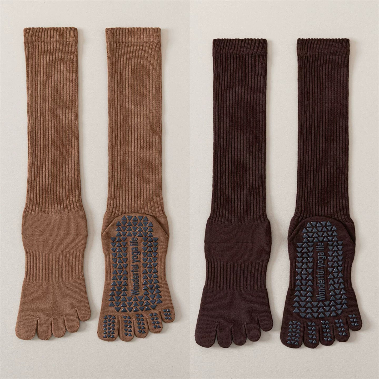 Crystorax | Women’s Five-Finger Yoga Socks with Mid-Calf Length