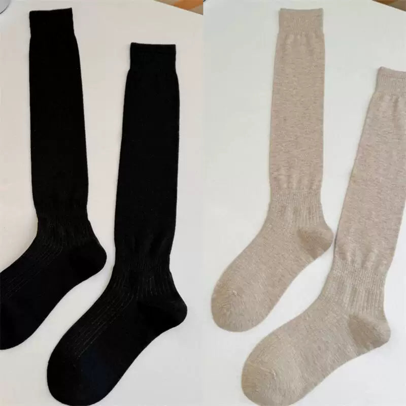 Crystorax | Solid Color Knee-Length Socks for Women with Relaxed Fit