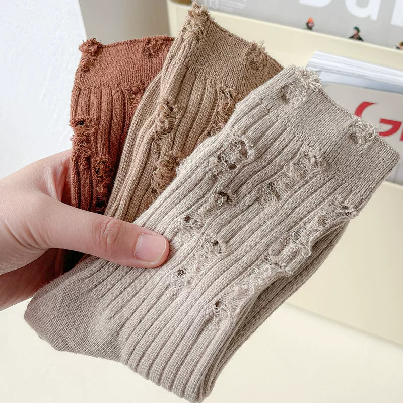 Crystorax | Lightweight Cotton Pile Socks for Women with Mid-Calf Fit