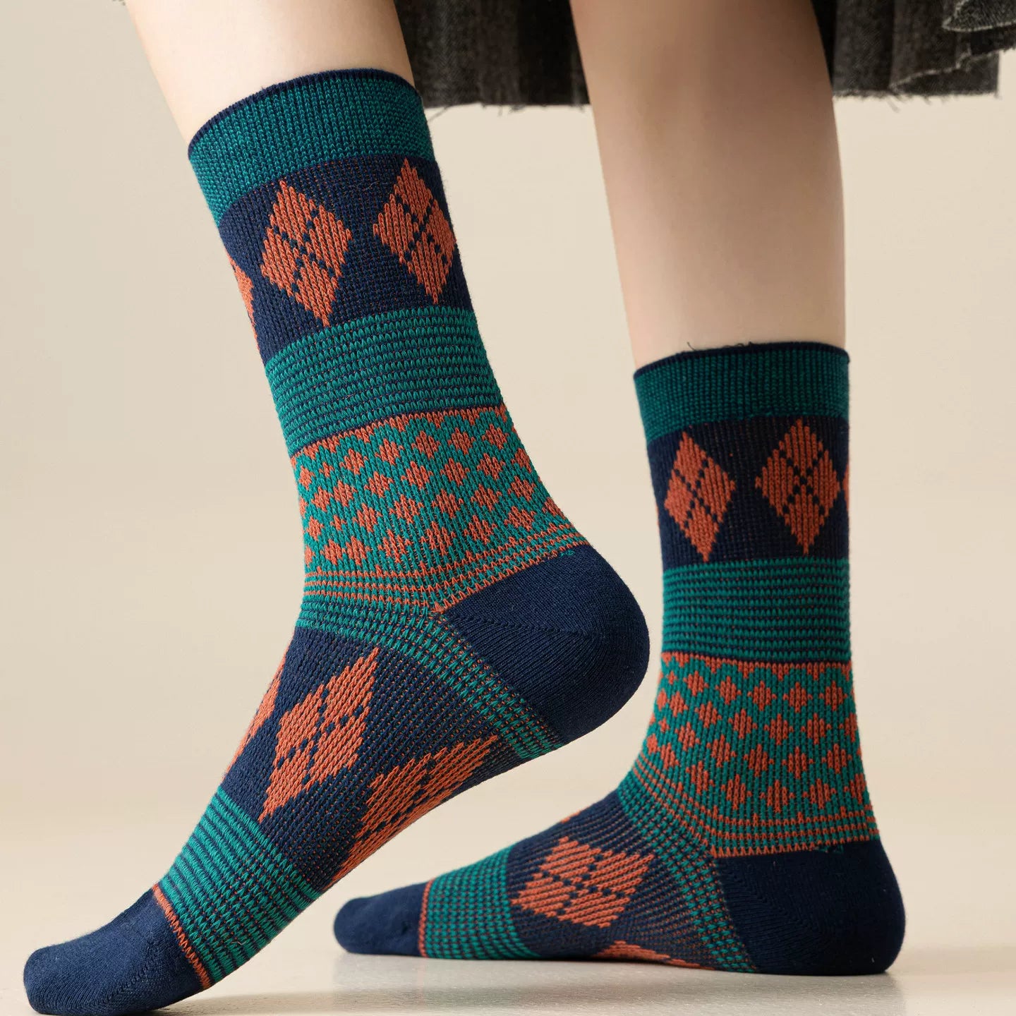 Crystorax | Women’s Mid-Calf Pile Socks for Spring and Autumn Wear