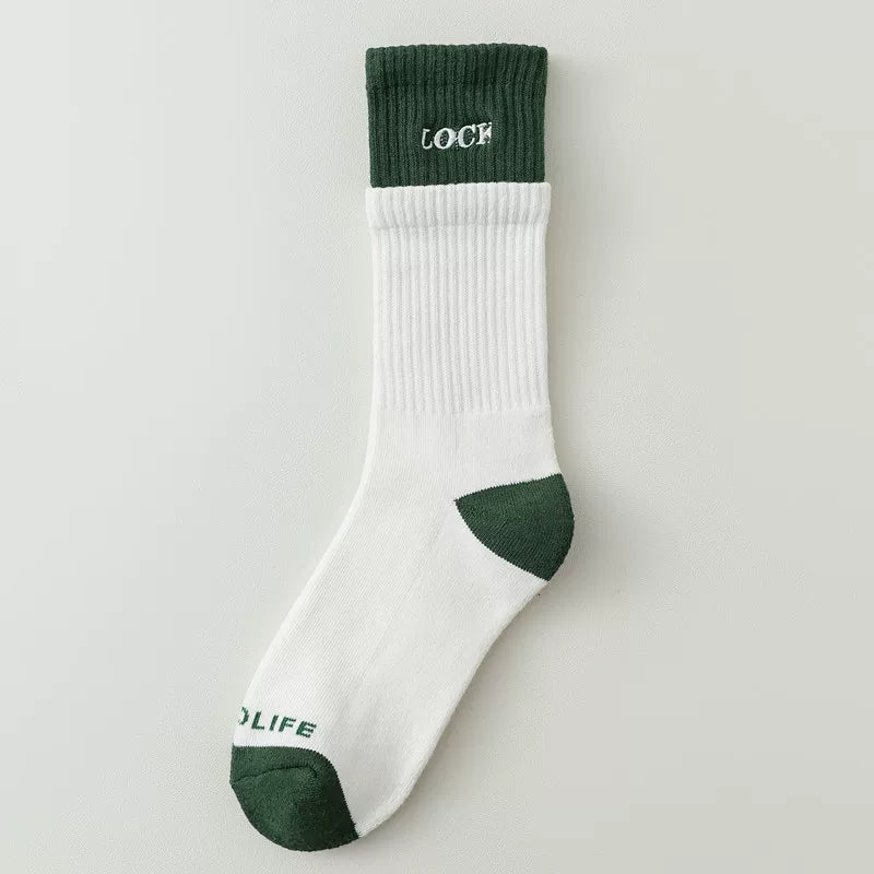 Crystorax | Layered Cotton Mid-Calf Socks with Soft Ruffle Trim for Women