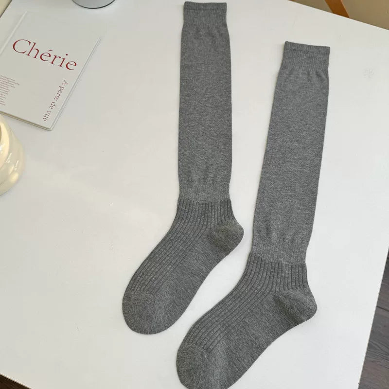 Crystorax | Solid Color Knee-Length Socks for Women with Relaxed Fit