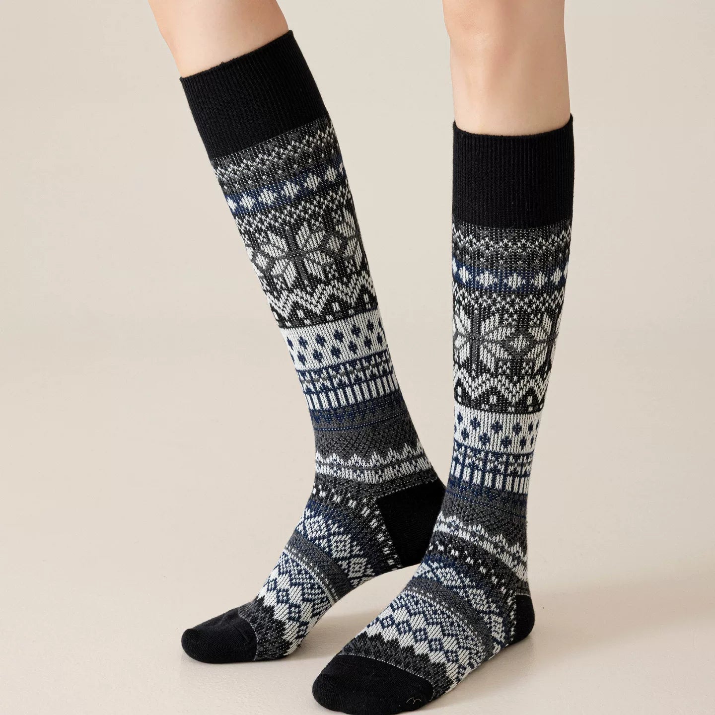 Crystorax | Women’s Cotton Calf Socks with Double-Knit Structure