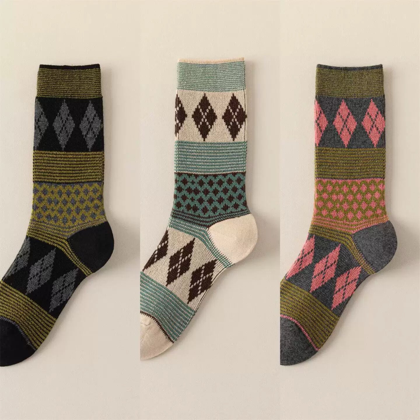 Crystorax | Women’s Mid-Calf Pile Socks for Spring and Autumn Wear