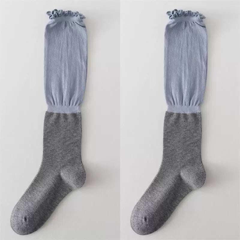 Crystorax | Women’s Lace-Trim Calf Socks for Spring and Summer Wear