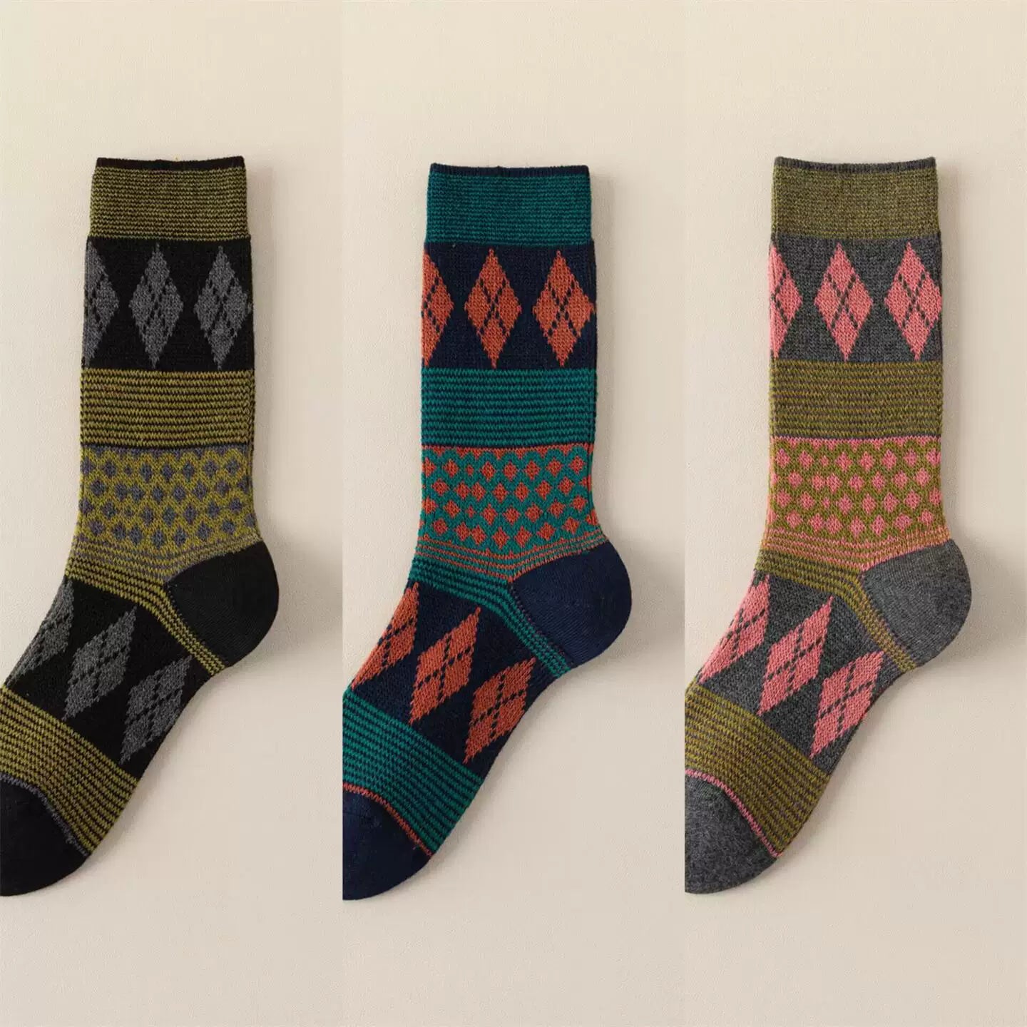 Crystorax | Women’s Mid-Calf Pile Socks for Spring and Autumn Wear
