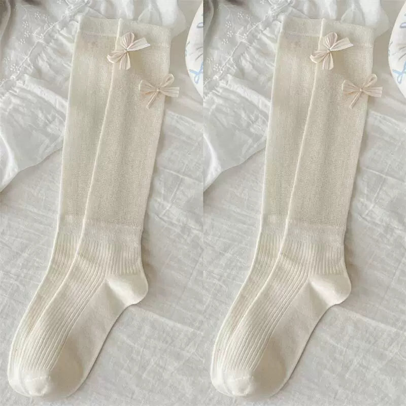 Crystorax | Women’s Ballet Bow Calf Socks with Lightweight Knit