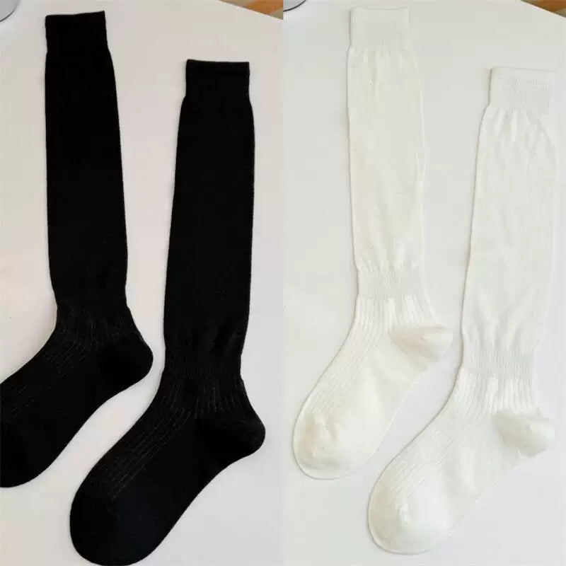Crystorax | Solid Color Knee-Length Socks for Women with Relaxed Fit
