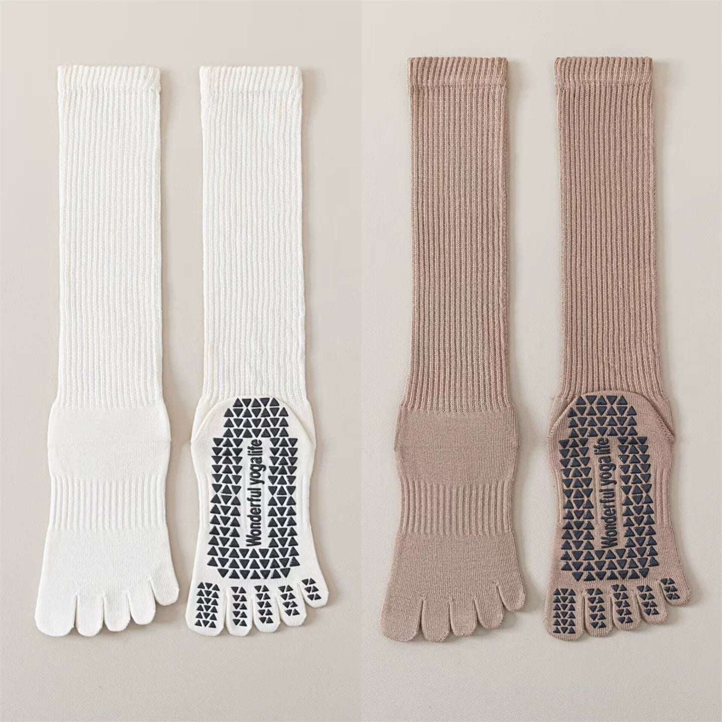 Crystorax | Women’s Five-Finger Yoga Socks with Mid-Calf Length