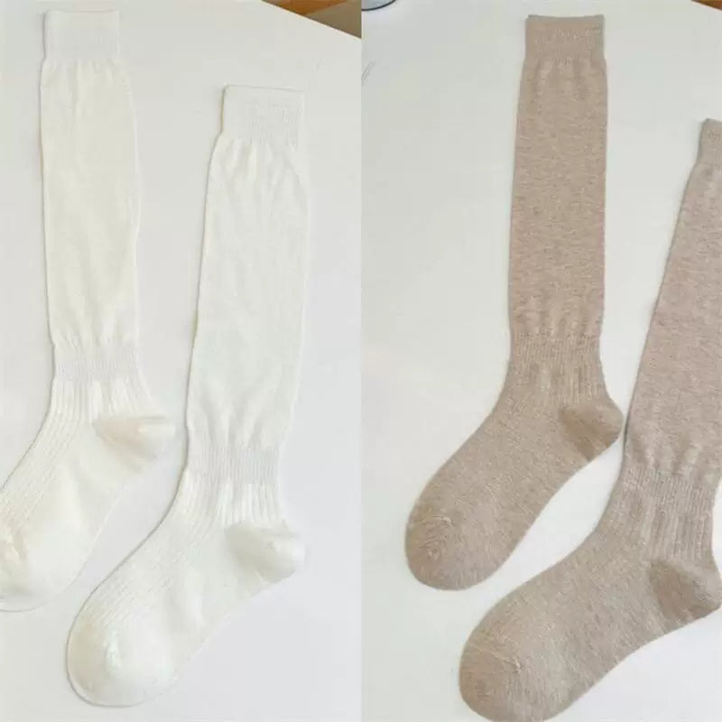 Crystorax | Solid Color Knee-Length Socks for Women with Relaxed Fit