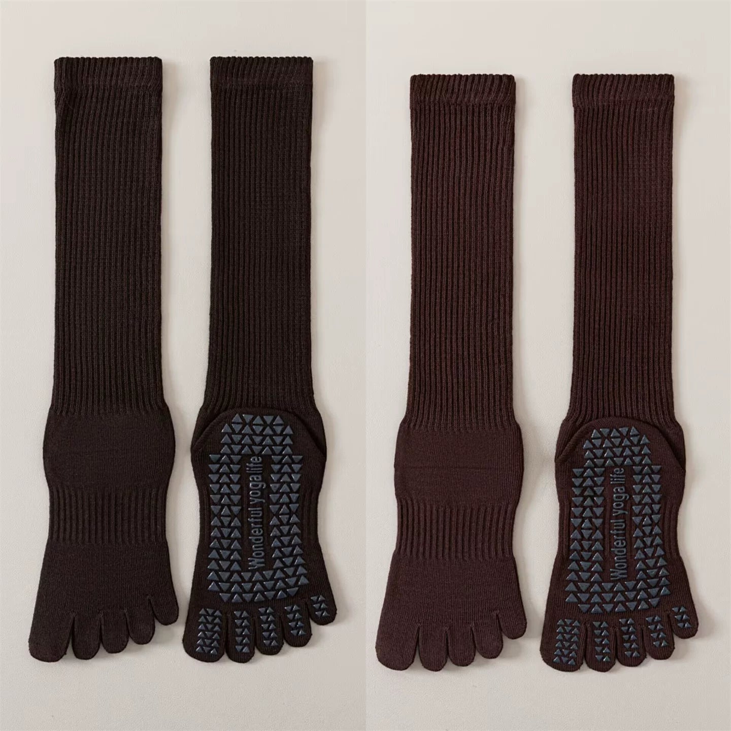 Crystorax | Women’s Five-Finger Yoga Socks with Mid-Calf Length