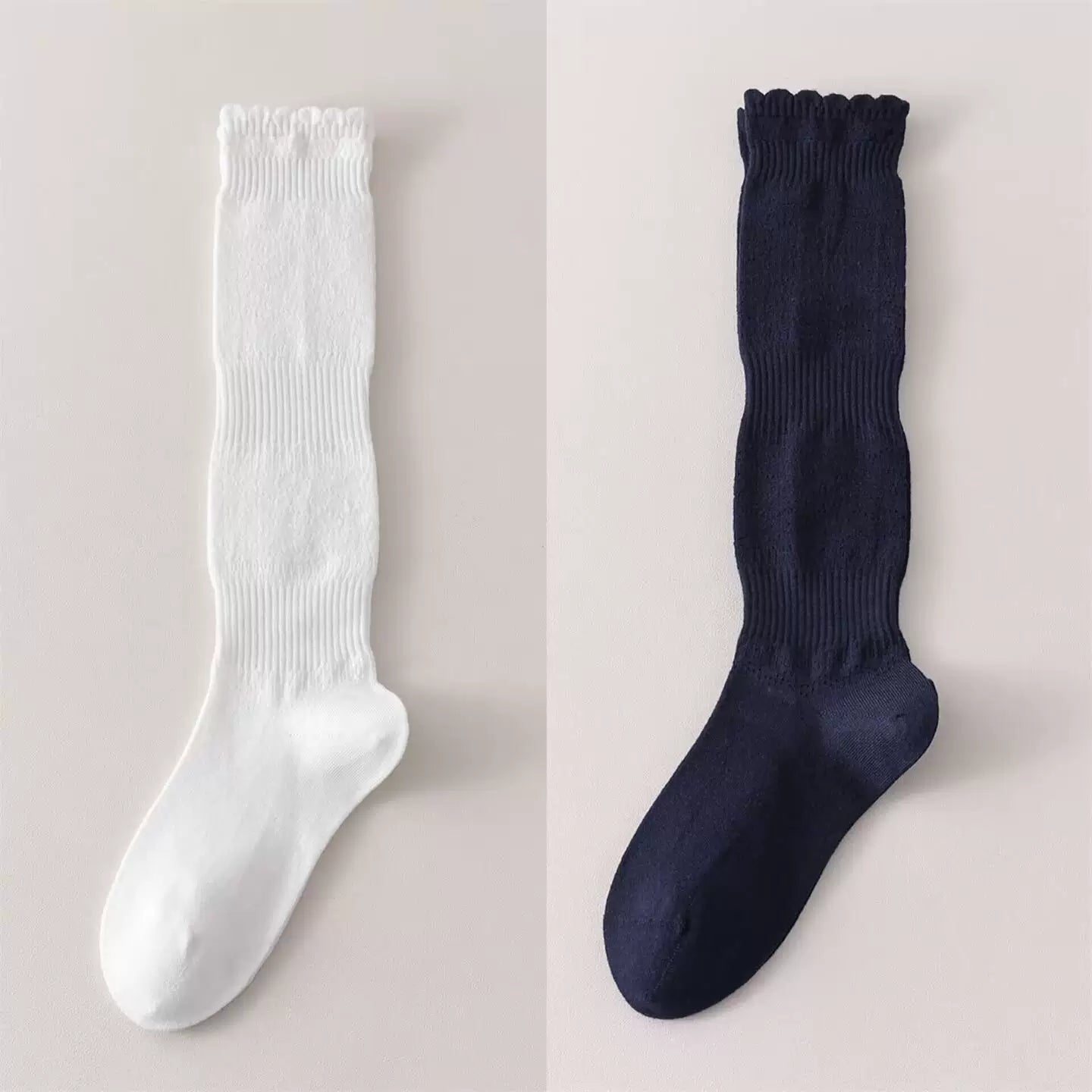 Crystorax | Women’s Merino Wool Calf Socks with Lace Knit Detail