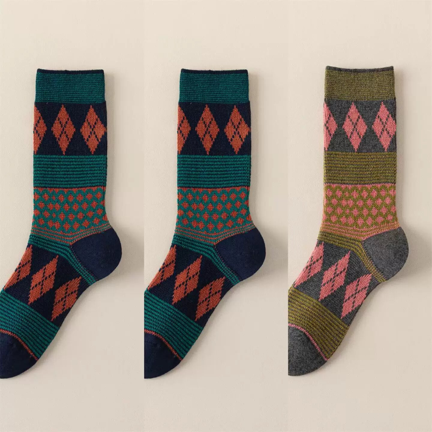 Crystorax | Women’s Mid-Calf Pile Socks for Spring and Autumn Wear