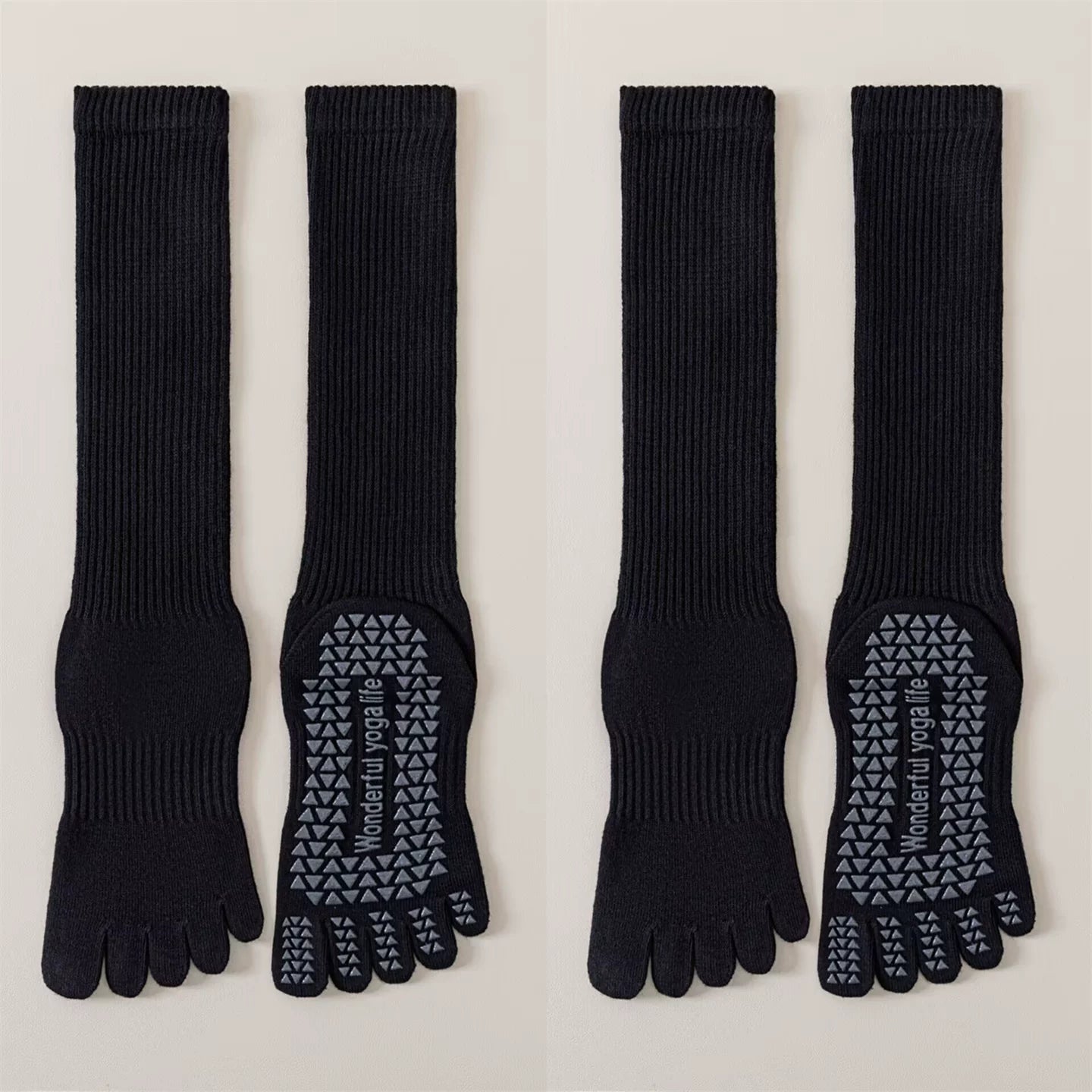 Crystorax | Women’s Five-Finger Yoga Socks with Mid-Calf Length