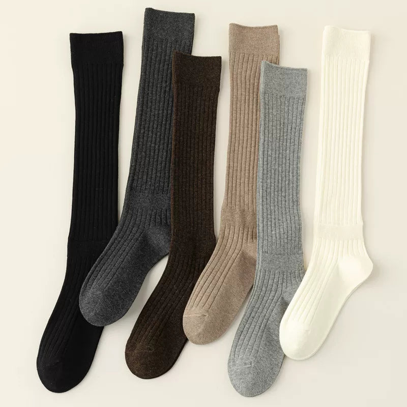 Crystorax | Knee-Length Striped Socks for Women with Lightweight Knit