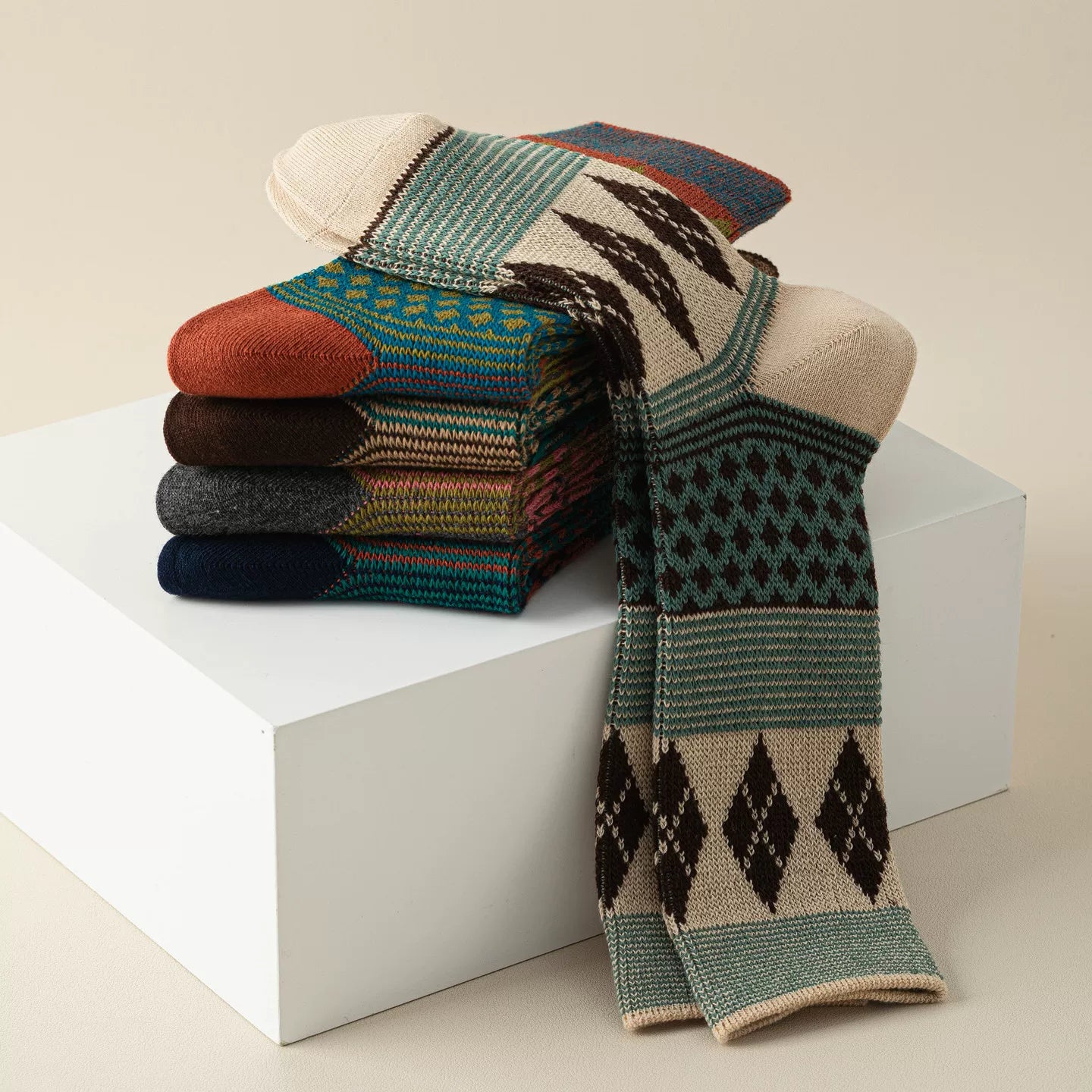 Crystorax | Women’s Mid-Calf Pile Socks for Spring and Autumn Wear