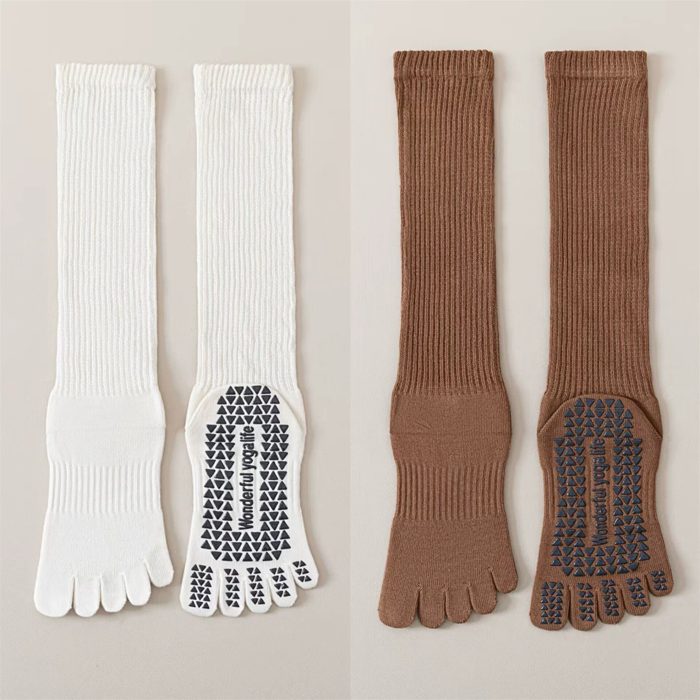 Crystorax | Women’s Five-Finger Yoga Socks with Mid-Calf Length