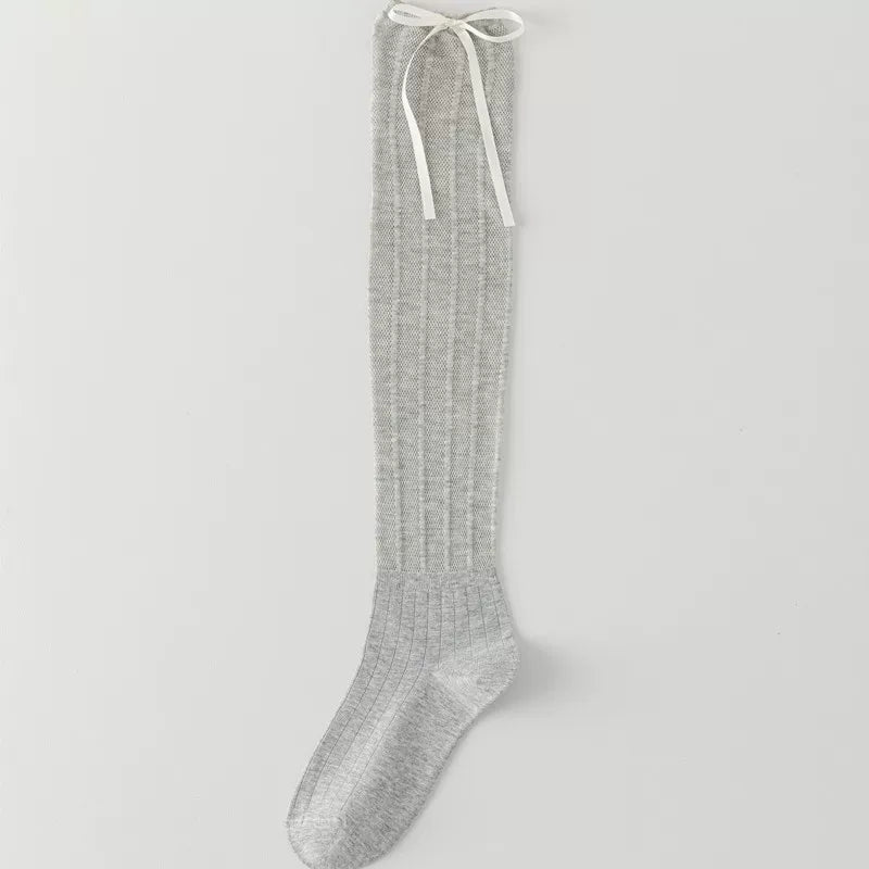 Crystorax | Lightweight Sheer Calf Socks with Bow Detail for Women