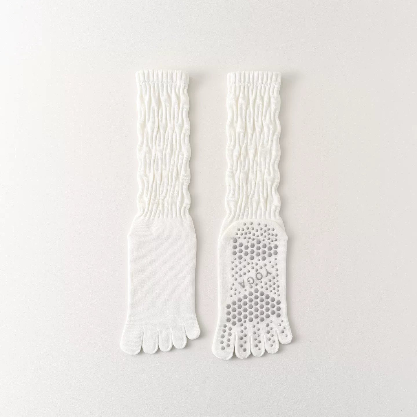 Crystorax | Five-Toe Yoga Mid-Calf Socks for Women, Non-Slip Pilates and Fitness Socks with Breathable Design