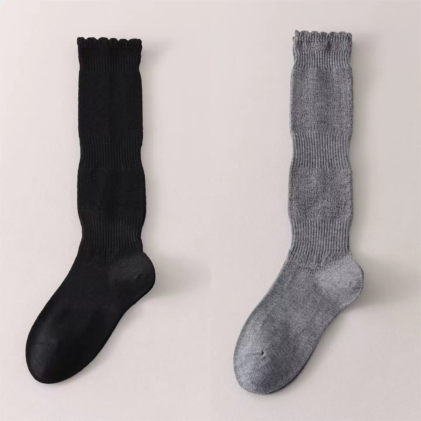 Crystorax | Women’s Merino Wool Calf Socks with Lace Knit Detail