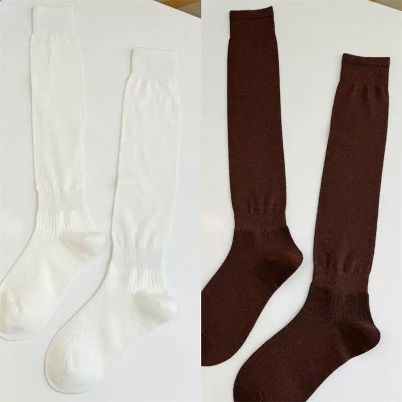Crystorax | Solid Color Knee-Length Socks for Women with Relaxed Fit