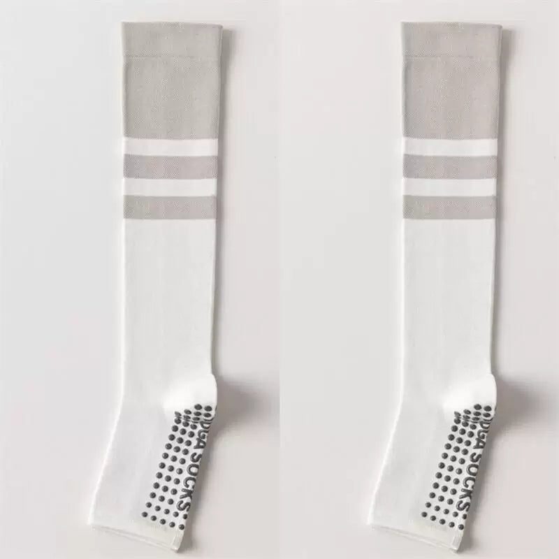 Crystorax | Open-Toe Non-Slip Yoga Mid-Calf Socks for Women, Pilates and Fitness Socks for Spring and Autumn